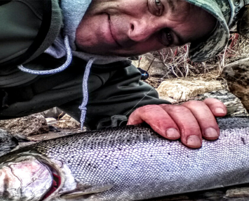 Gord Ellis with a Lake Superior Steelhead