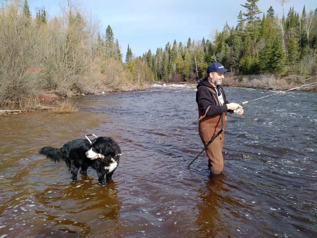 Lawrence and Moby Fishing Wolf River Lawrence and Moby Fishing Wolf River