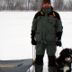 Lawrence Gunther and Guide Dog Moby on Ice