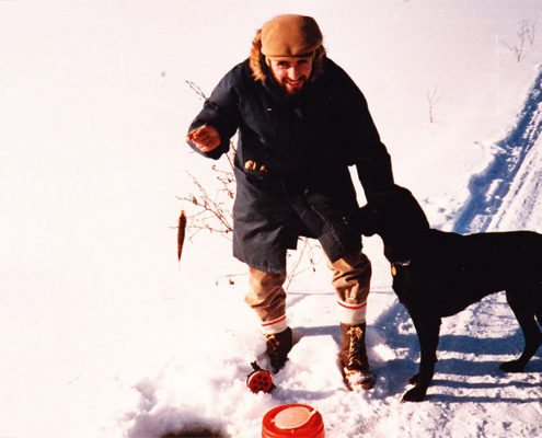 Lawrence icefishing with Wickett