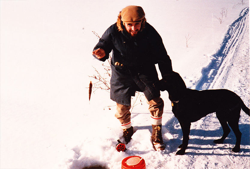 Lawrence icefishing with Wickett