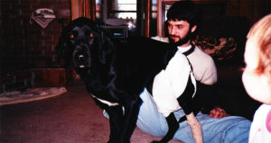 Wickett with a cast and diaper - 1986